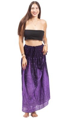 Długa spódnica / suknia THAI PEACOCK purpurowy III.