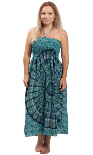 Dlouhá sukně / šaty THAI MANDALA modrá I.