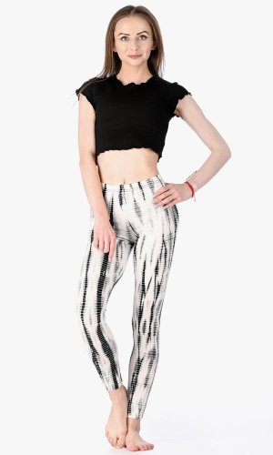Legíny THAI BATIK černo-bílé