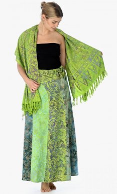 Długa spódnica z sarongiem zielona