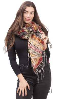 Šála INDI aztek okrová III.