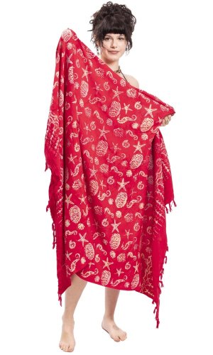 Sarong BALI BATIK czerwony X.