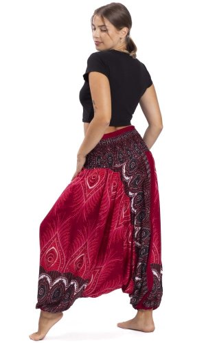 Harémové kalhoty / Sultánky THAI PEACOCK červené
