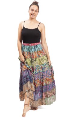 Volánová sukňa v etno štýle multicolor  XV.