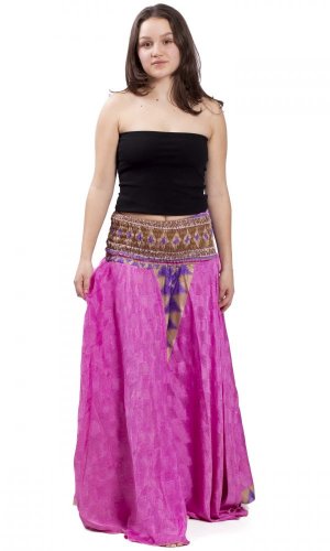 Kolová kalhotová sukně PARIPA fialovo-růžová