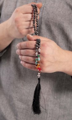 Meditačný náhrdelník MALA šedý I.