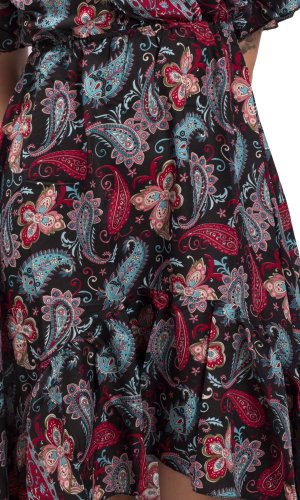 Dámské šaty dlouhé SNEHA černo-červené IV.