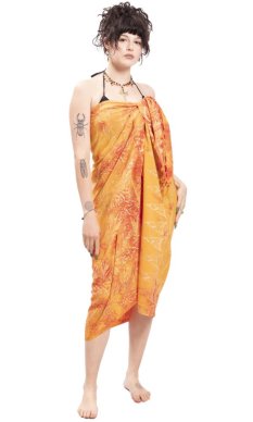 Sarong BALI BATIK pomarańczowy VII.