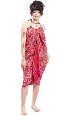 Sarong BALI BATIK czerwony IX.