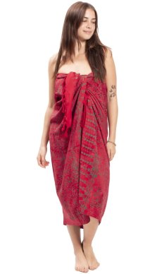 Sarong BALI BATIK czerwony XII.