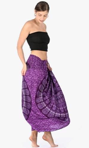 Dlhá sukňa / šaty Mandala fialová