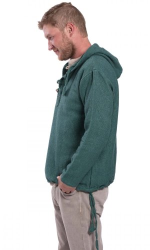 Bluza unisex z kapturem RAHUL WAFLAR w kolorze szmaragdowej zieleni