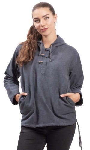 Unisex mikina s kapucí RAHUL antracitová