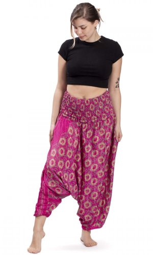 Harémové kalhoty / Sultánky KALYANI růžové