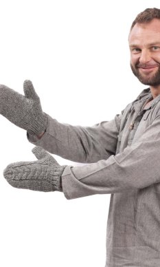 Vlněné palcové rukavice / šedé I.