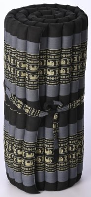 Futon rolovací černo-modrý se slony šířka 80cm