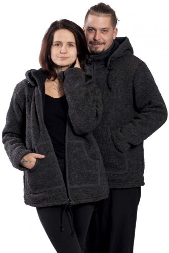 Vlněná svetrobunda tmavě šedá III.