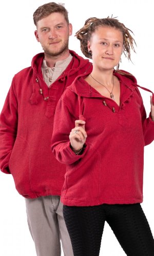 Bluza unisex z kapturem RAHUL WAFLAR czerwona