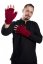 Vlněné převlékací rukavice tmavě červené