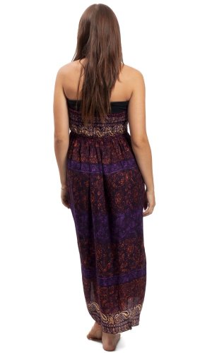 Dlouhá sukně / šaty THAI STAINED fialová I.