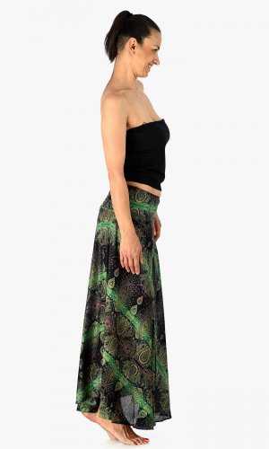 Długa spódnica Mirroring zielona - Rozmiar: M