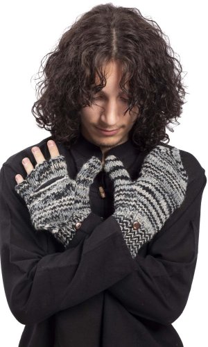 Vlněné převlékací rukavice / černo-bílé I.