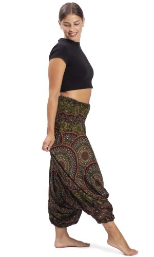 Harémové kalhoty / Sultánky THAI RINGS zelené
