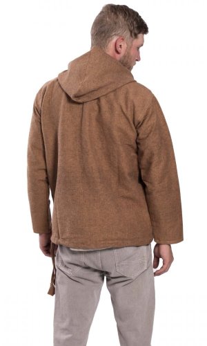 Bluza unisex z kapturem RAHUL jasnobrązowa - Rozmiar: 3XL