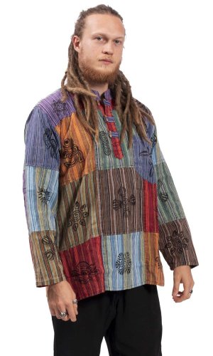 Koszula indyjska / Kurta PATCHWORK multicolor I. - Rozmiar: S