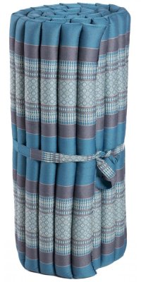 Futon rolovací / šírka 80 cm / šedo-modrý I.