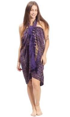 Sarong BALI BATIK fioletowy XI.