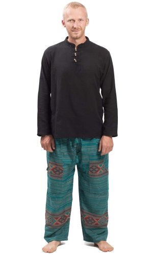 Ciepłe spodnie BIHAR FREE szmaragdowo zielone