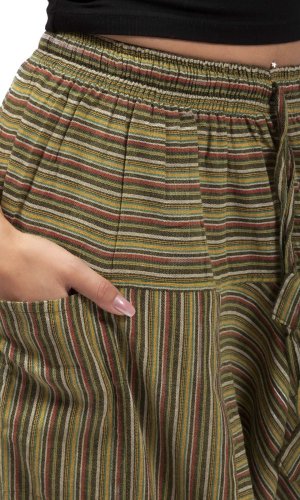 Szarawary / Spodnie haremki CLASSIC STRIPES zielony II.
