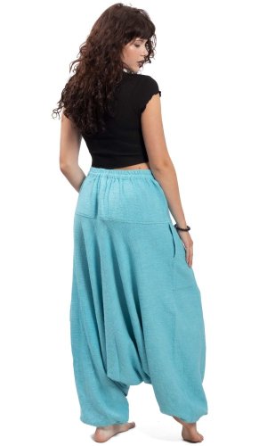 Harémové kalhoty / Sultánky KHADAR tyrkysové
