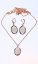 Set náhrdelník a náušnice světle hnědý ovál - Varianta: Stříbrný řetízek