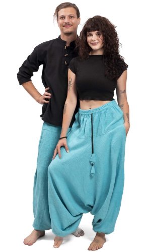Harémové kalhoty / Sultánky KHADAR tyrkysové