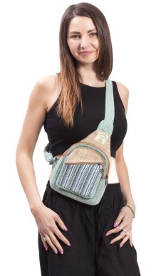 Batoh AMIT CROSSBODY zeleno-modrá