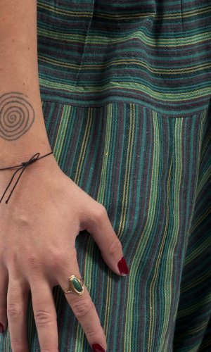 Harémové kalhoty / Sultánky CLASSIC STRIPES smaragd I.