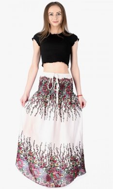 Dlhá sukňa / šaty Meadow bialo-ružové