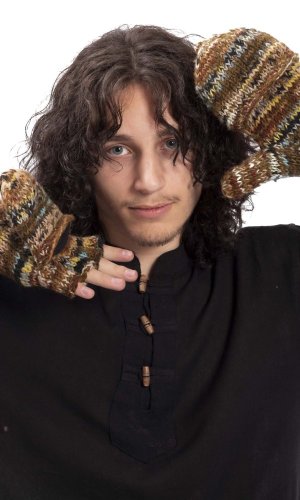 Vlněné převlékací rukavice / hnědé I.