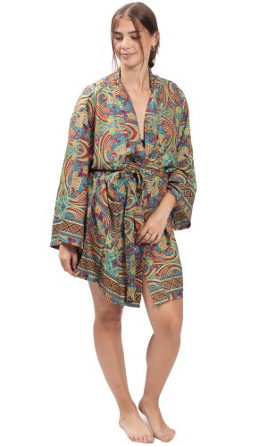 Krátké kimono MEHER zelená I.