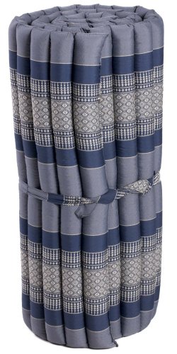 Futon rolowany / szerokość 80 cm / szaro-niebieski