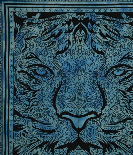 Mandala duża Lew niebieska