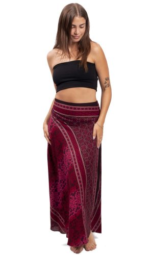 Długa spódnica THAI TRIBAL czerwona