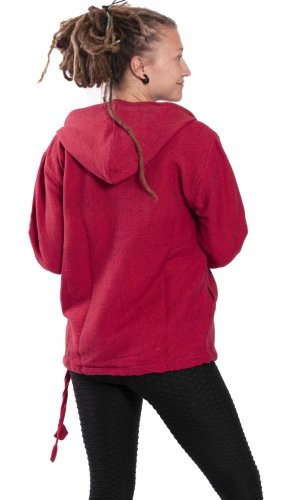 Bluza unisex z kapturem RAHUL WAFLAR czerwona