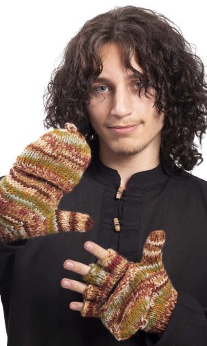 Vlněné převlékací rukavice / hnědé II.