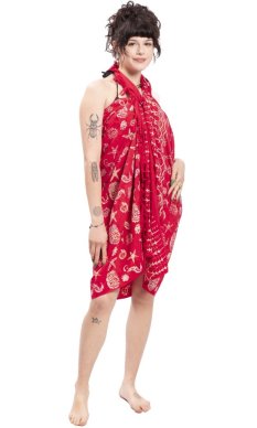 Sarong BALI BATIK czerwony X.