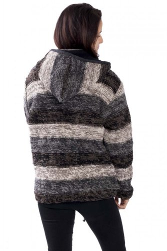 Wełniany sweter prążkowany