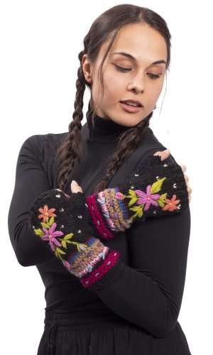 Vlněné návleky na ruce BASANTA / černé I.