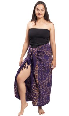 Sarong BALI BATIK fialový II.